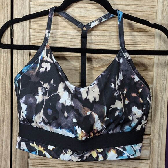 Nike Dri-Fit Floral Print Strappy Sports Bra Size XL - Picture 1 of 9